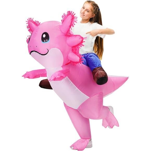 Stegosaurus Inflatable Axolotl Costume for Kids Halloween Costumes Kid Blow Up - Picture 1 of 7